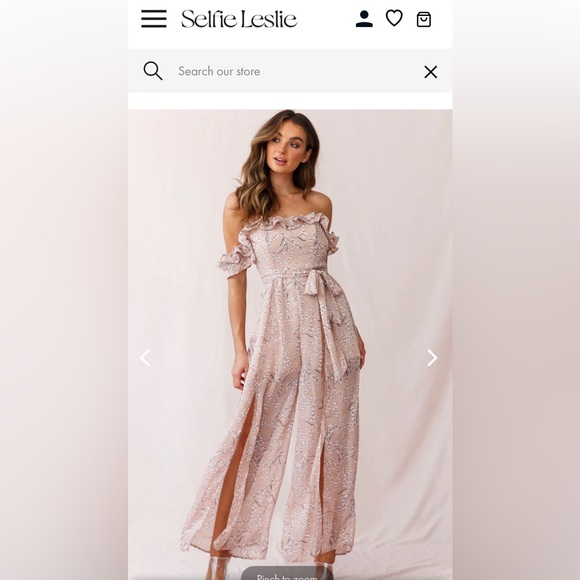 Selfies Leslie women’s Jazz Bardot neckline wide leg split jumpsuit - Picture 2 of 11